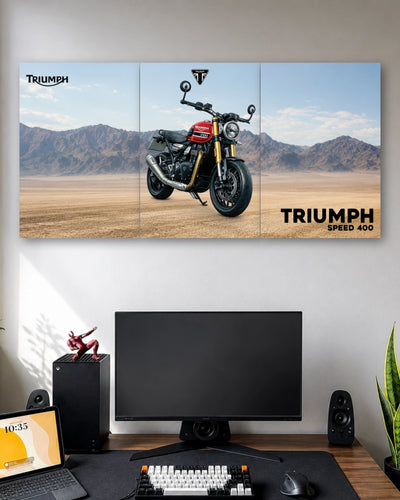 Three-panel Triumph Speed 400 3 Piece Poster Set artwork featuring premium detailed design 1
