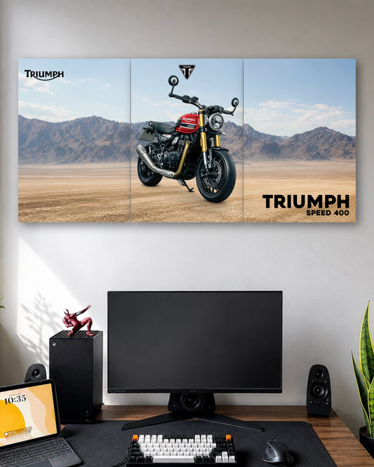 Three-panel Triumph Speed 400 3 Piece Poster Set artwork featuring premium detailed design 1