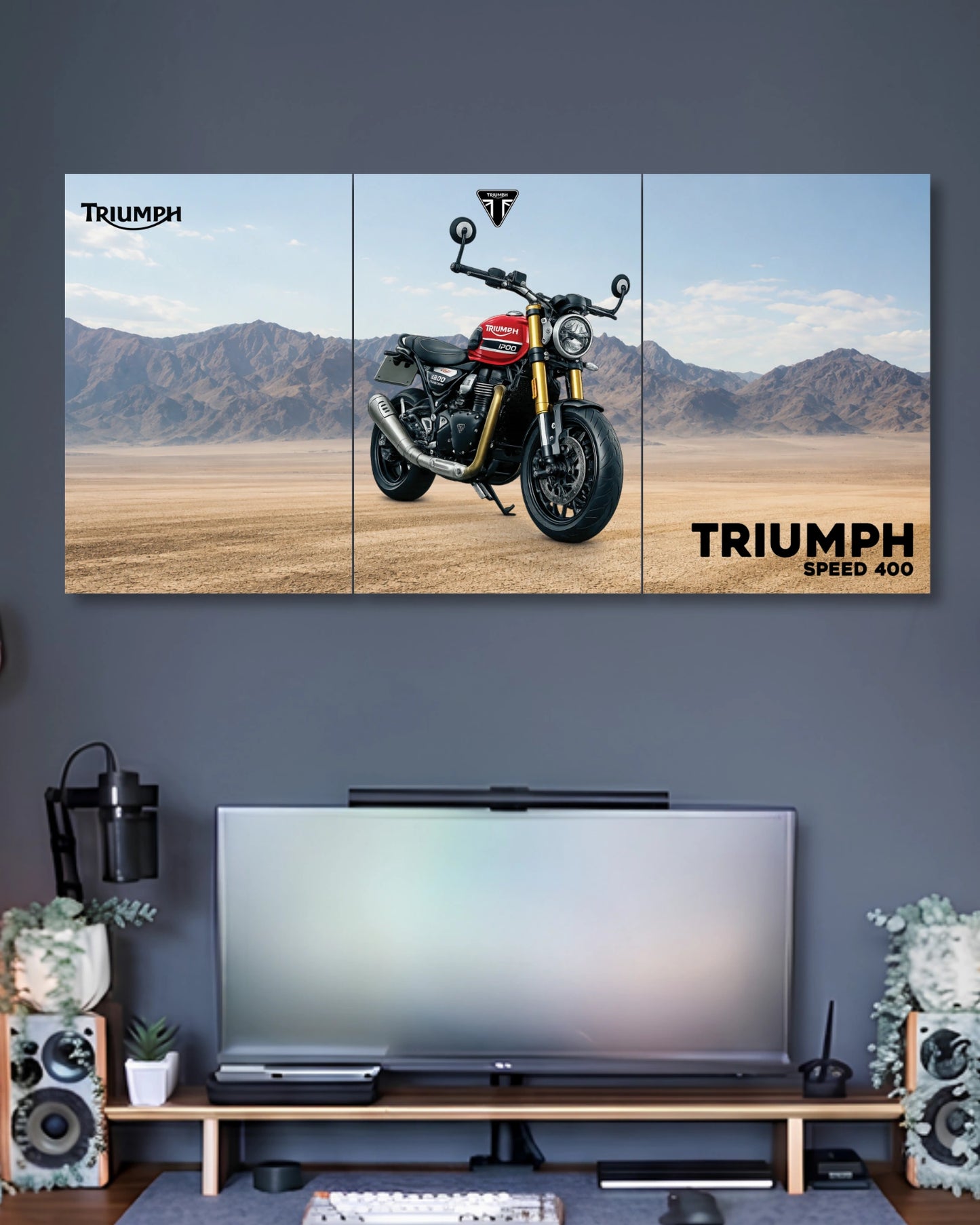Three-panel Triumph Speed 400 3 Piece Poster Set artwork featuring premium detailed design 2
