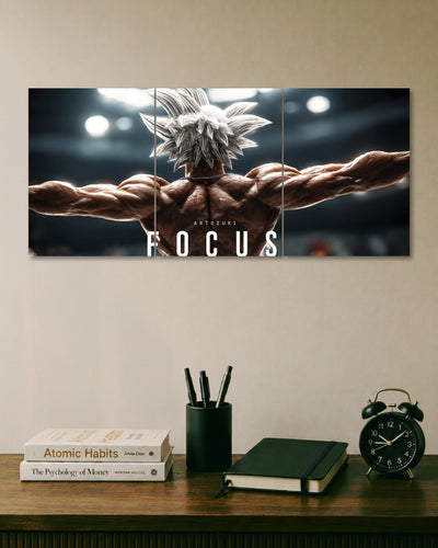 Ultra Instinct Goku Gym Motivation 3 Piece Split Wall Art three-panel artwork 1