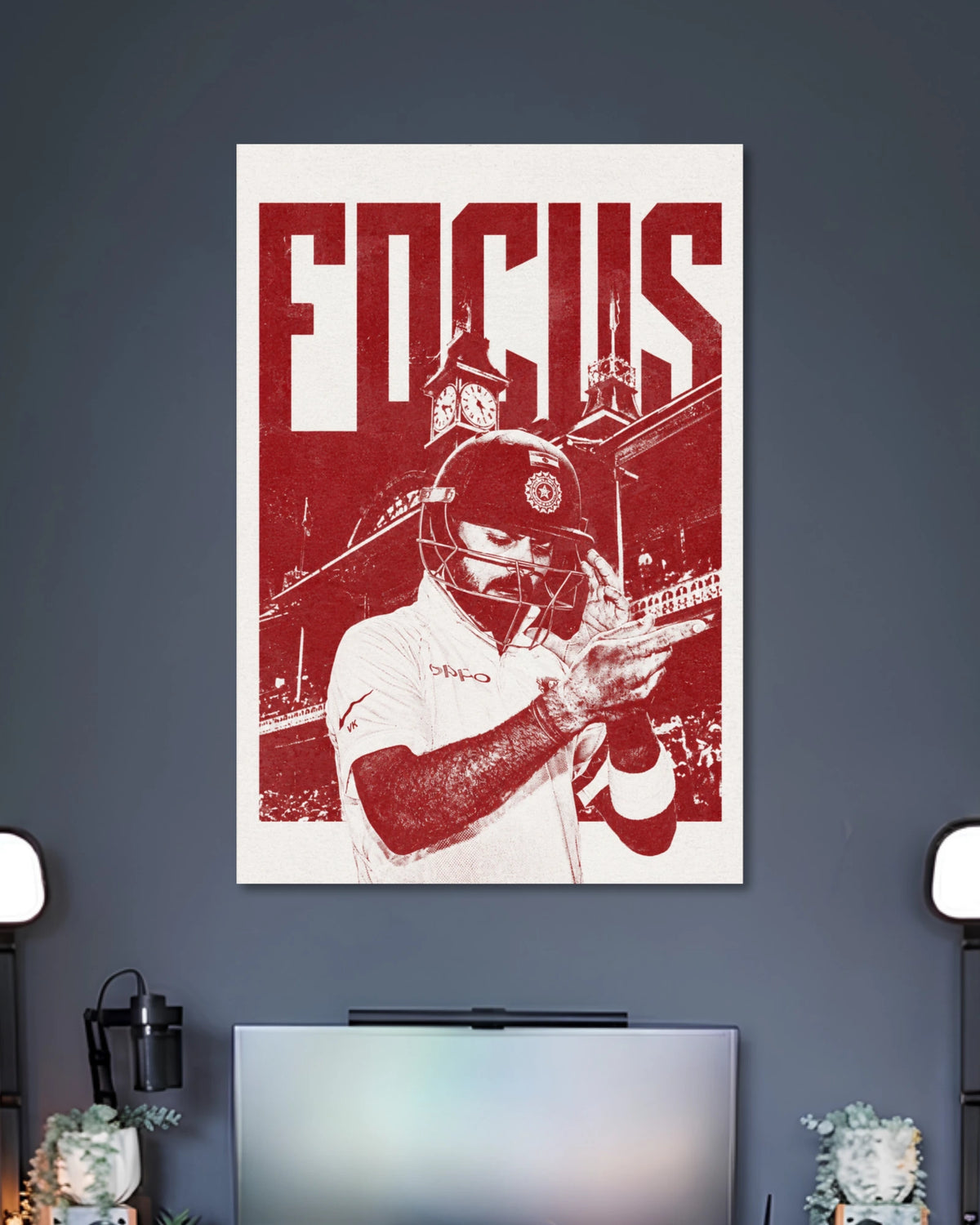 Alternative artwork featuring Virat Kohli Focus Bold Typography Cricket Poster