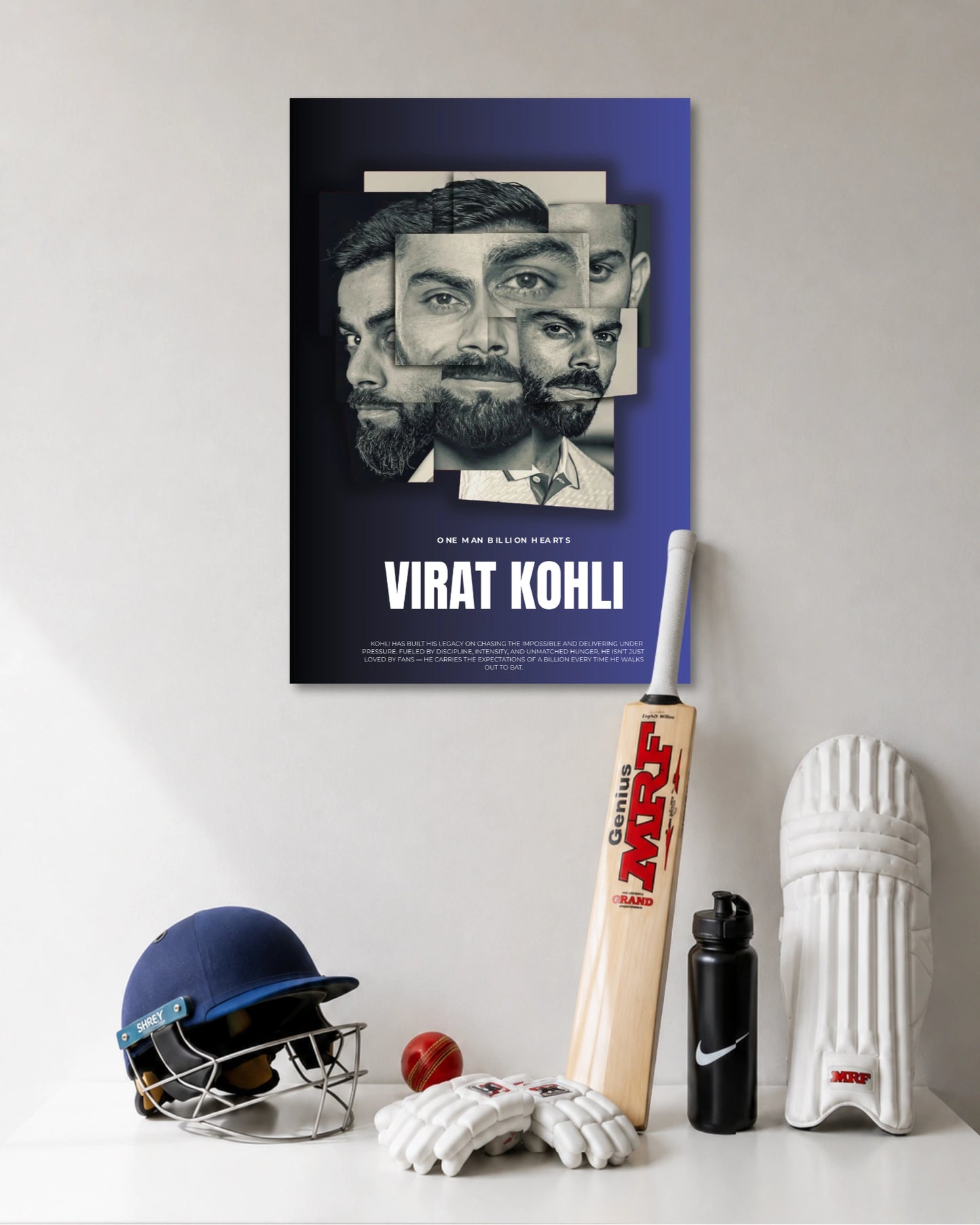 Virat Kohli Mosaic Portrait Poster premium artwork 1