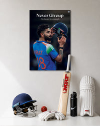 Virat Kohli Never Give Up Poster premium artwork 1