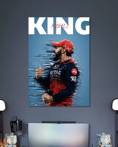 Alternative artwork featuring Virat Kohli RCB Glitch Effect Cricket Poster