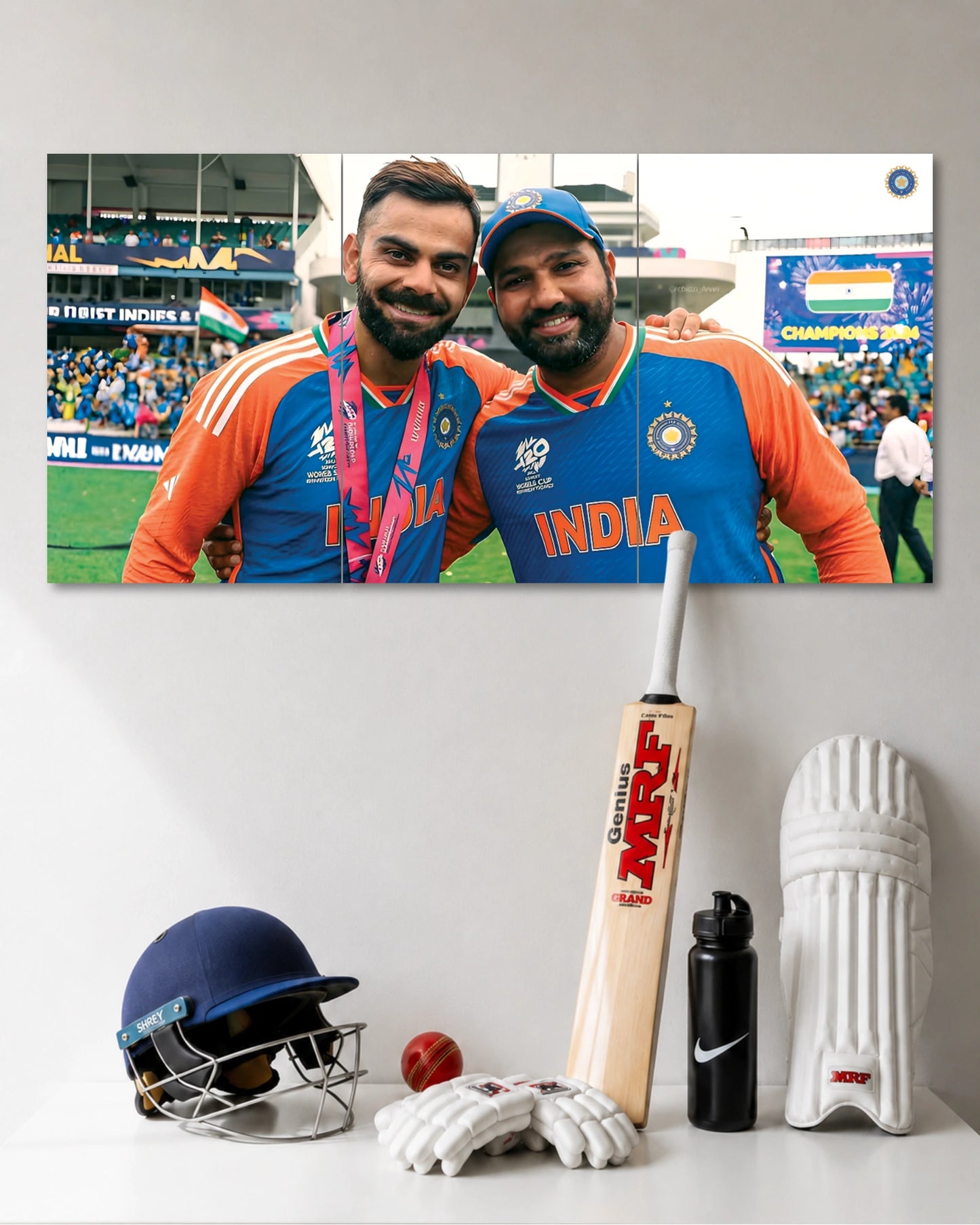 Virat Kohli & Rohit Sharma Champions 3 Piece Poster Set premium artwork 1