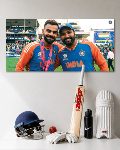 Virat Kohli & Rohit Sharma Champions 3 Piece Poster Set premium artwork 1