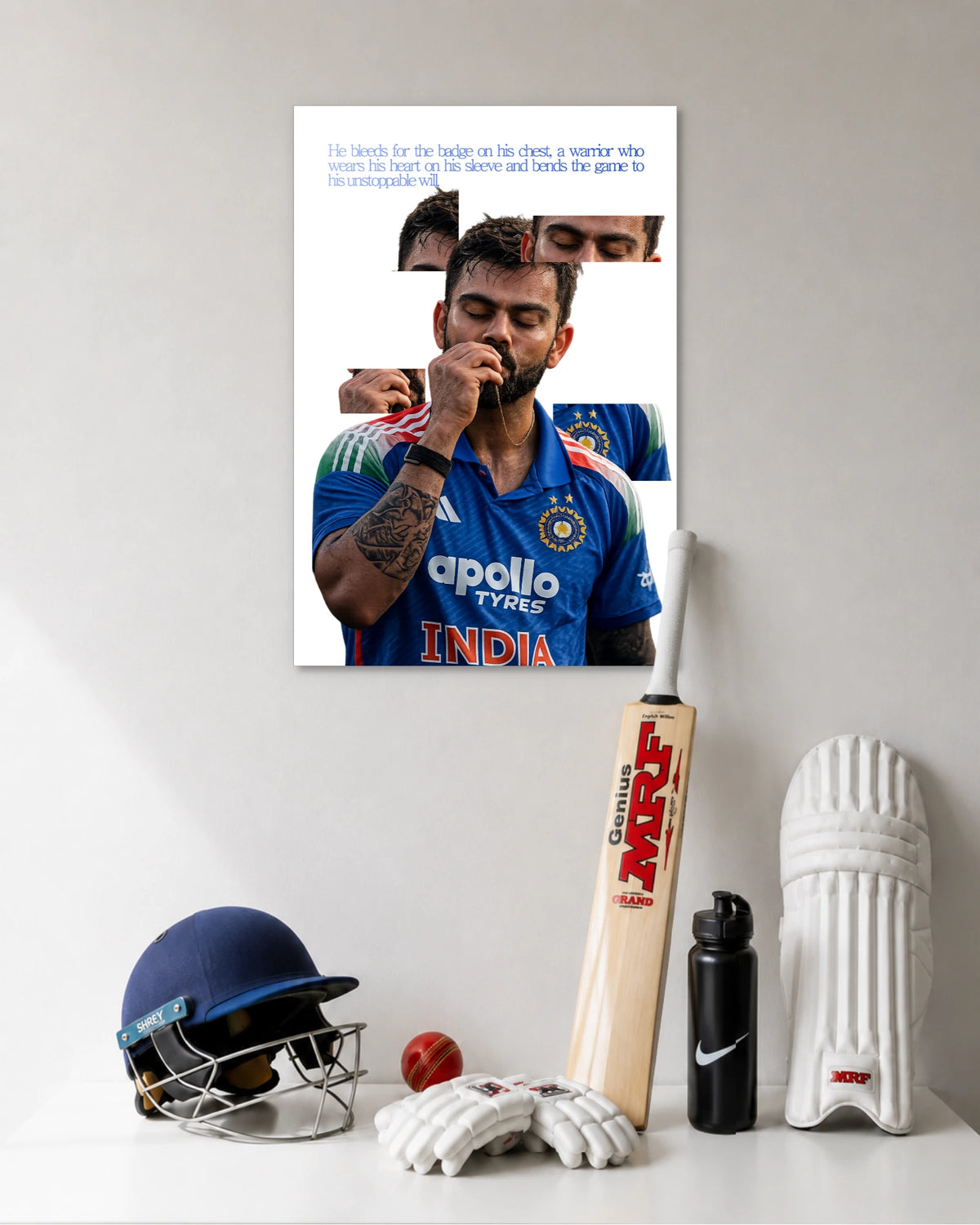 Virat Kohli Warrior India Cricket Poster poster artwork