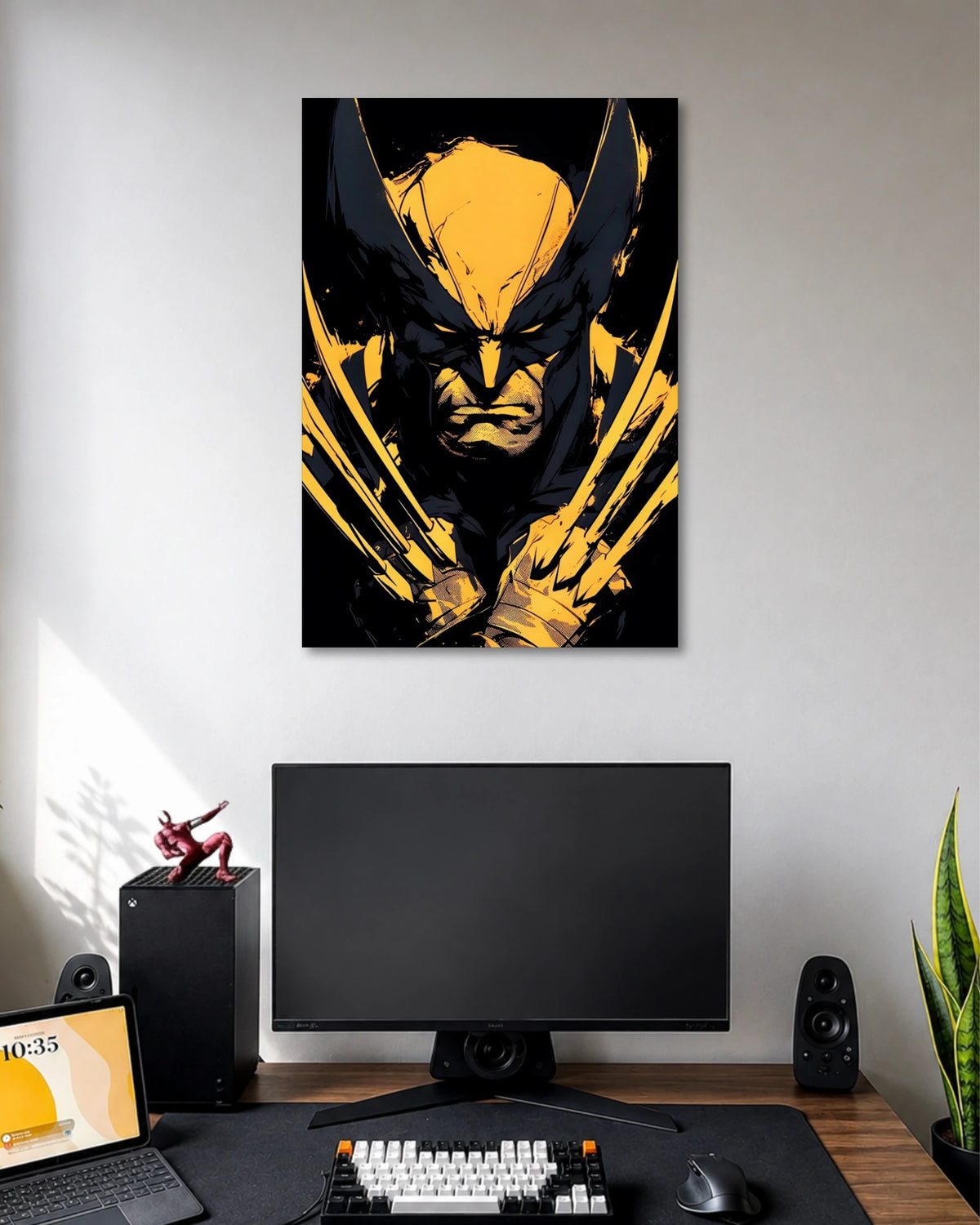 Wolverine Black Gold Comic Book Style Poster
