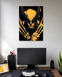 Wolverine Black Gold Comic Book Style Poster
