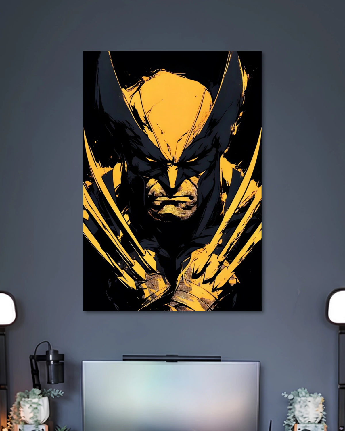 Wolverine Black Gold Comic Book Style Poster