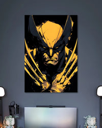 Wolverine Black Gold Comic Book Style Poster