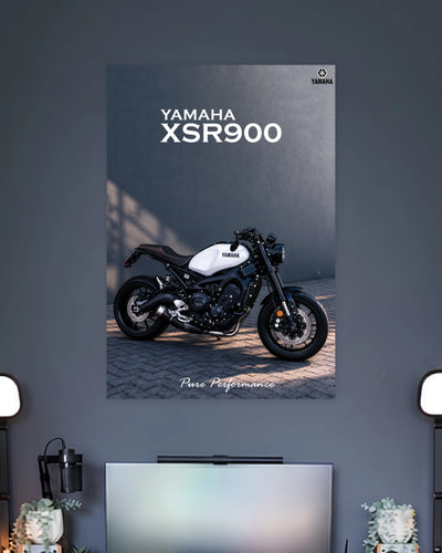 Yamaha XSR900 Shadow Garage Poster wall poster displayed in a contemporary interior setting 2