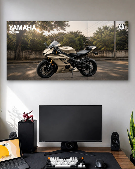 Three-panel Yamaha YZF-R6 3 Piece Poster Set artwork featuring premium detailed design 1