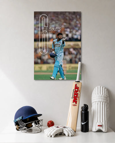 Yuvraj Singh 6 Sixes Iconic Cricket Poster poster artwork