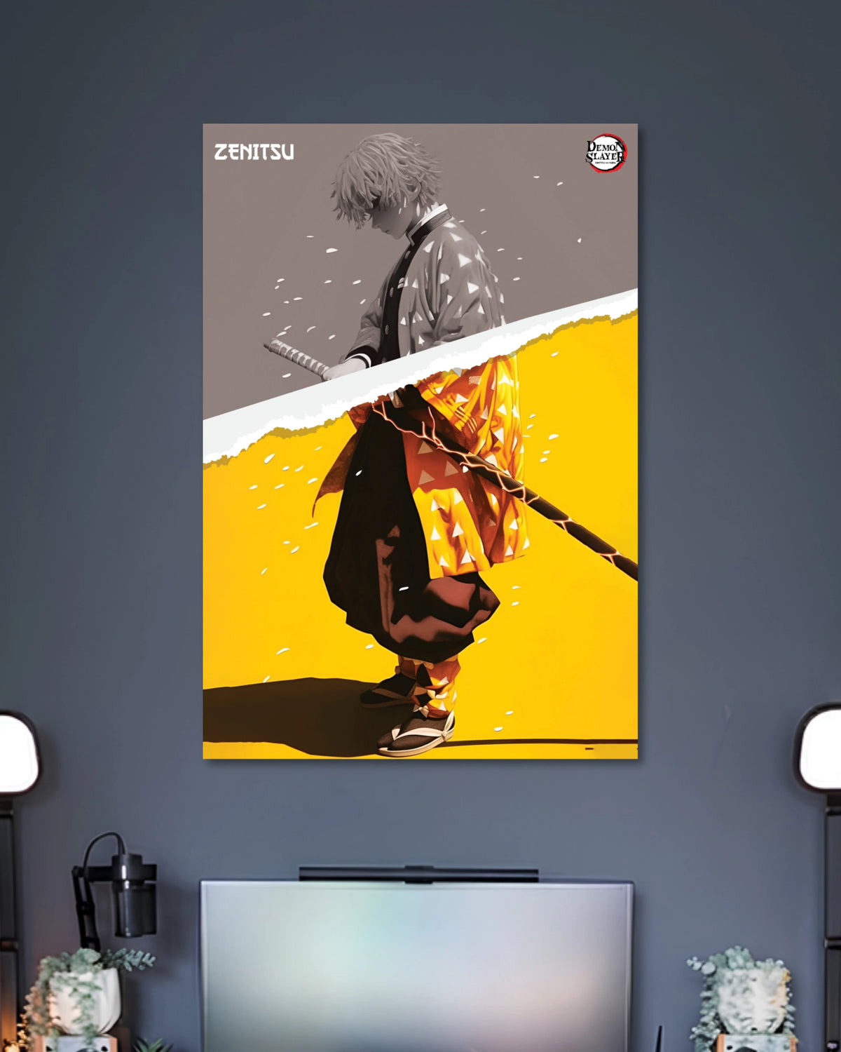 Zenitsu Split Art Poster artwork with detailed composition 2