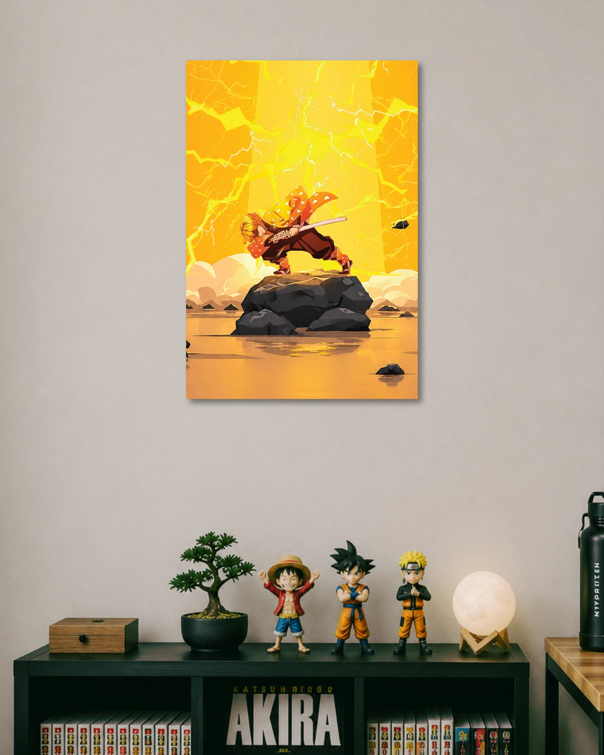 Zenitsu Thunder Breathing Poster artwork with detailed composition 1